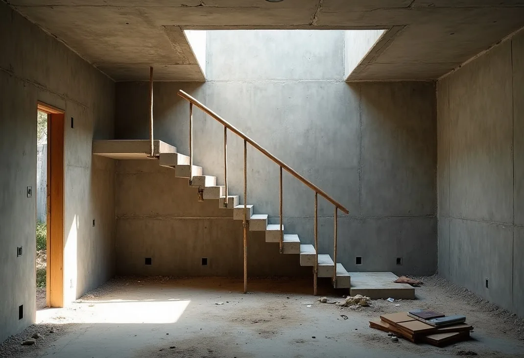 Construction site interior of a private home mid renovation